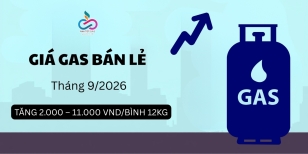 Giá gas bán lẻ trong nước tháng 9/2026 TĂNG