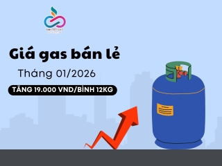 Giá gas bán lẻ trong nước tháng 01-2026 tăng 
