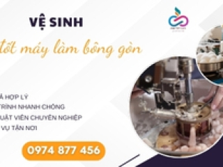 Vệ sinh đầu đốt máy làm bông gòn