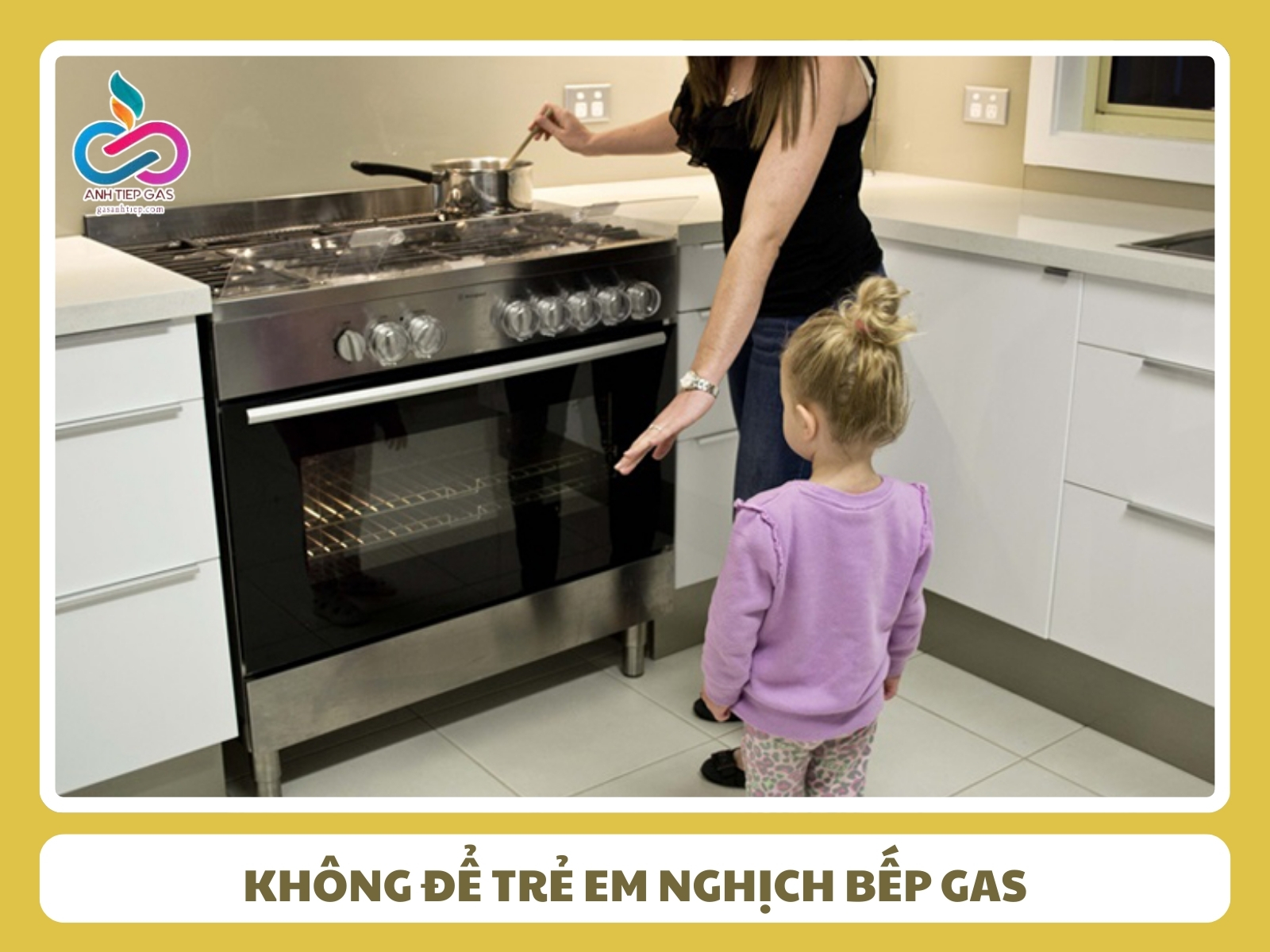 khong de tre em nghich bep ga