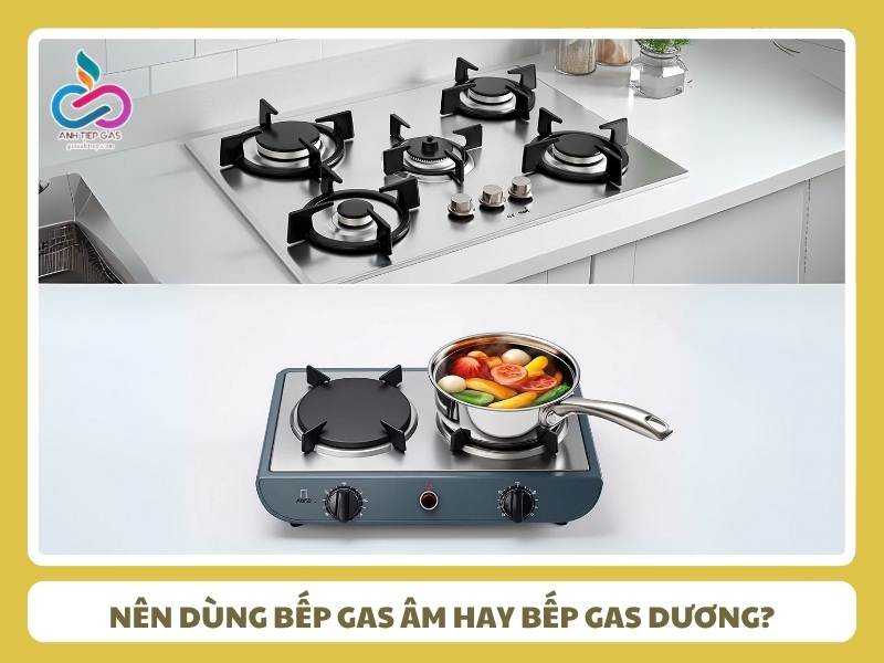 Nen dung bep gas am hay bep gas duong