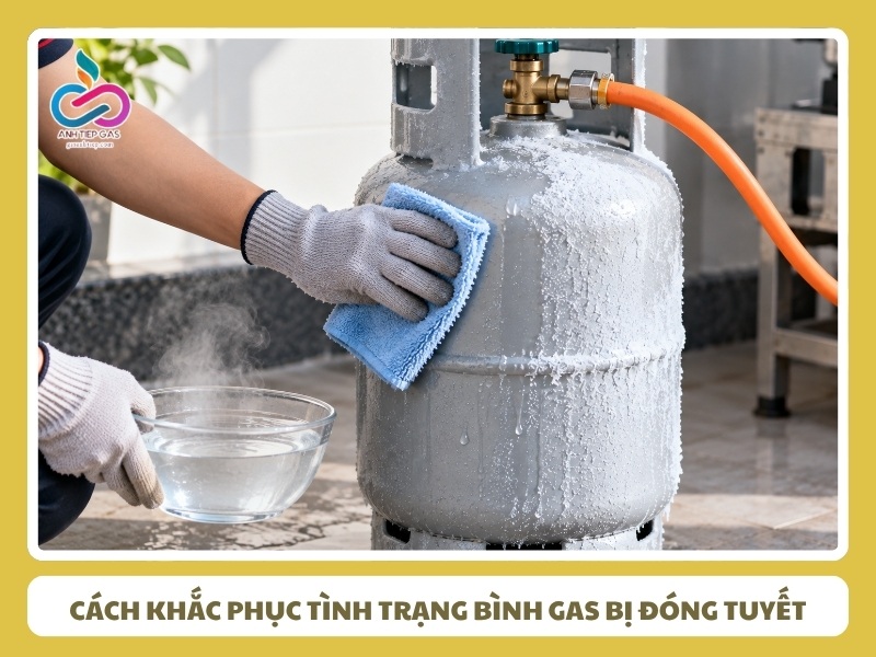 Cách khắc phục tình trạng bình gas bị đóng tuyết
