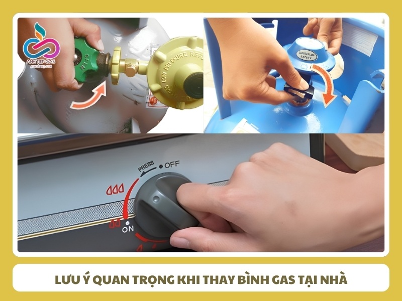 lưu ý quan trọng khi thay bình gas tại nhà