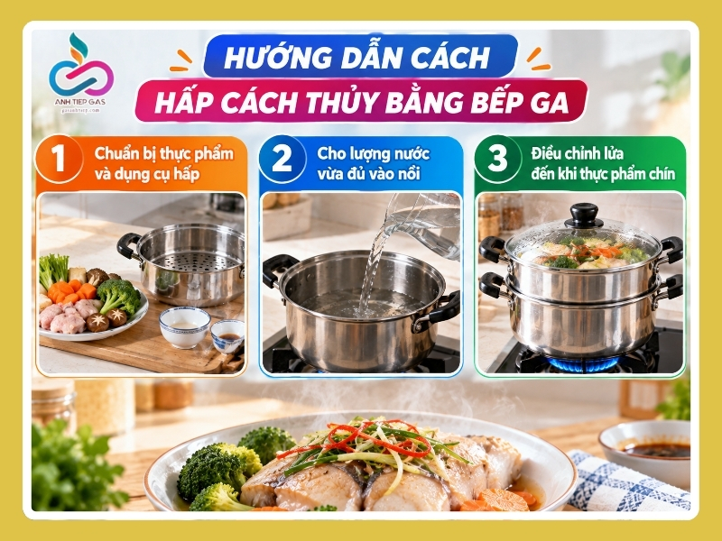 Hướng dẫn cách hấp cách thủy bằng bếp ga
