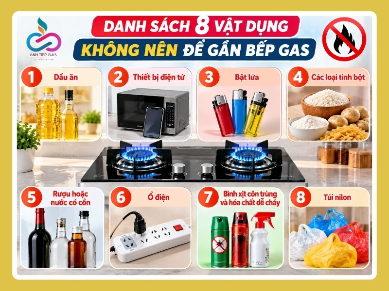 Danh sách 8 vật dụng không nên để gần bếp gas