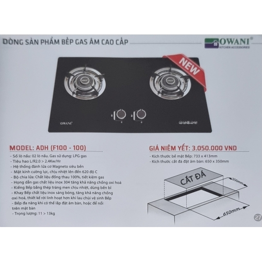 Bếp gas OWANI ADH (F100 - 100)